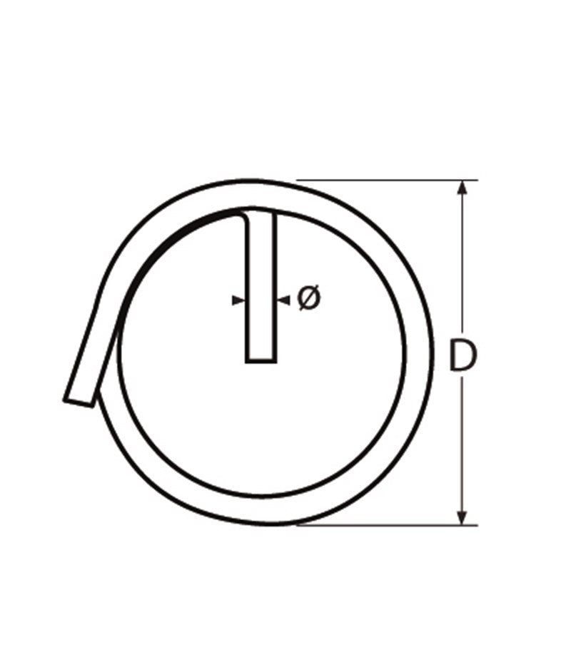 Marinetech Borgring Enkel 1,8x25mm