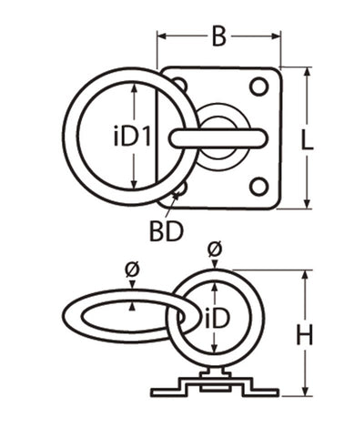 Marinetech Warteloog met Ring 5mm