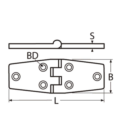 Marinetech Deurscharnier 76 mm