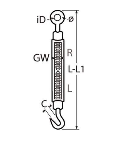 Marinetech Spanschroef M5 open