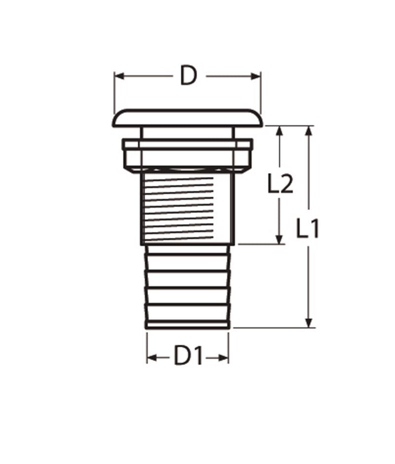 Marinetech Huiddoorvoer RVS 3/4"