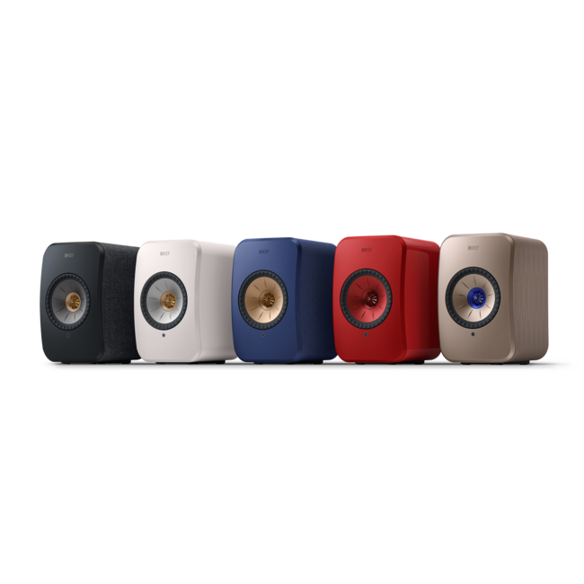 Kef LSX II set in beige