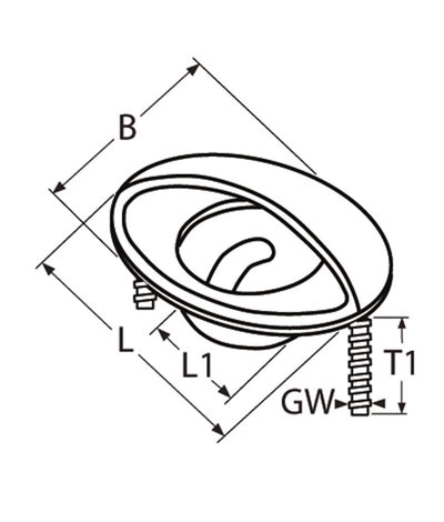 Marinetech Waterski Haak 92x62 mm