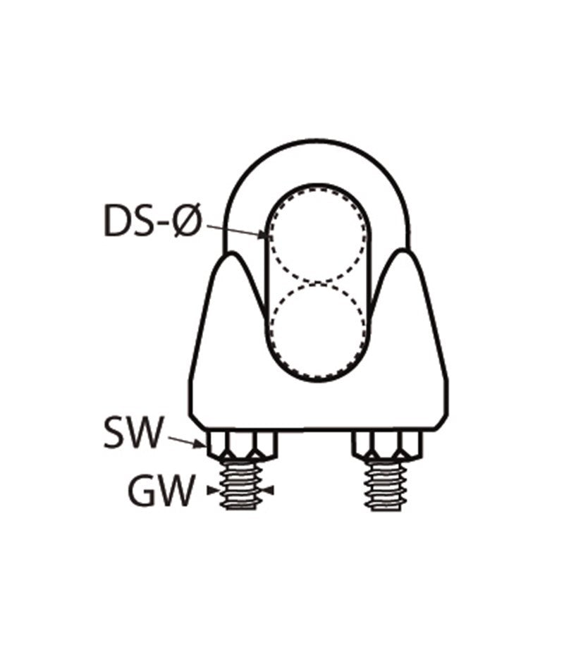 Marinetech Staaldraadklem 10mm