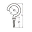 Marinetech Schroefhaak 2,9x40 mm