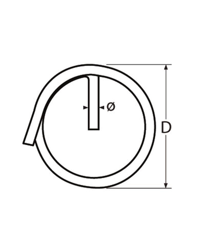 Marinetech Borgring Enkel 1,5x20mm