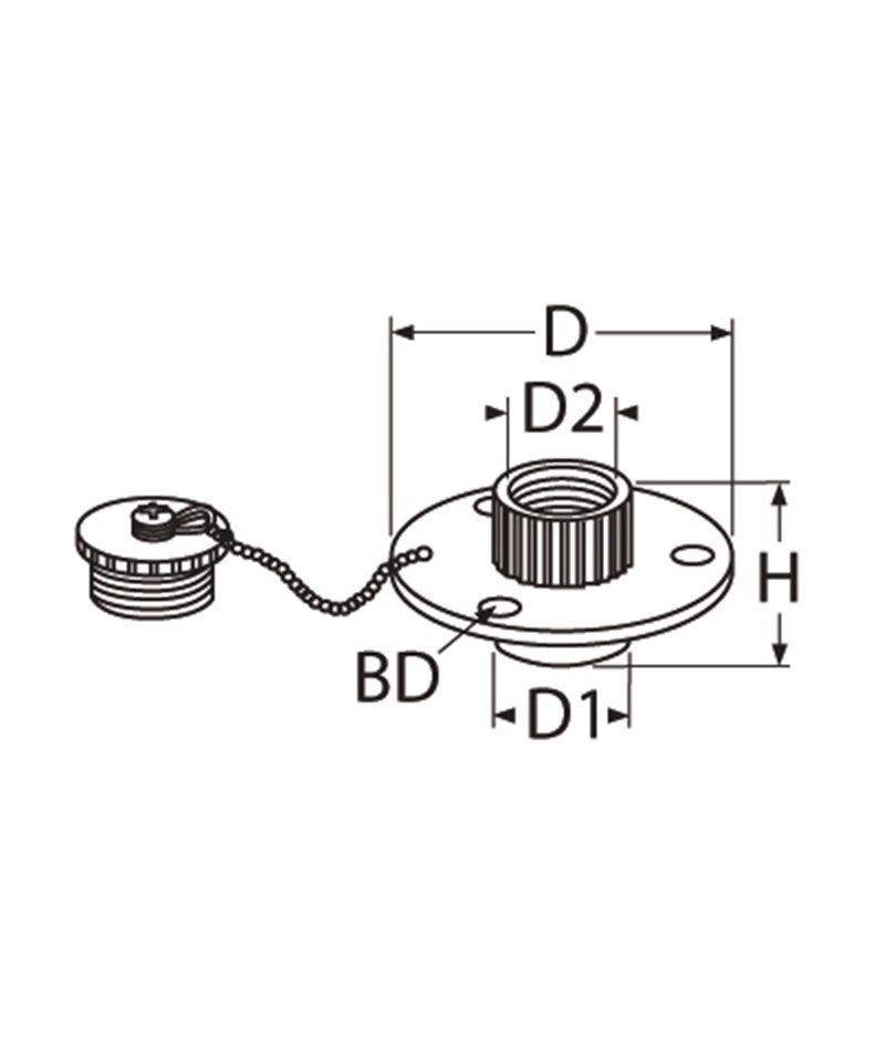Marinetech Waterinlaat 70 mm