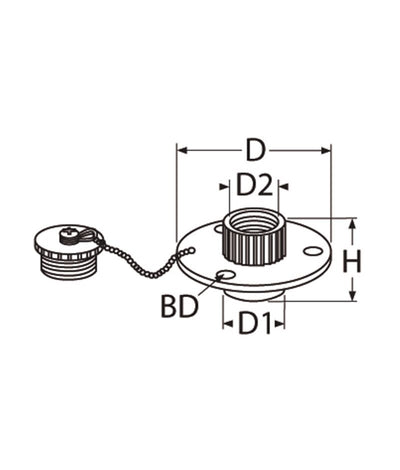 Marinetech Waterinlaat 70 mm