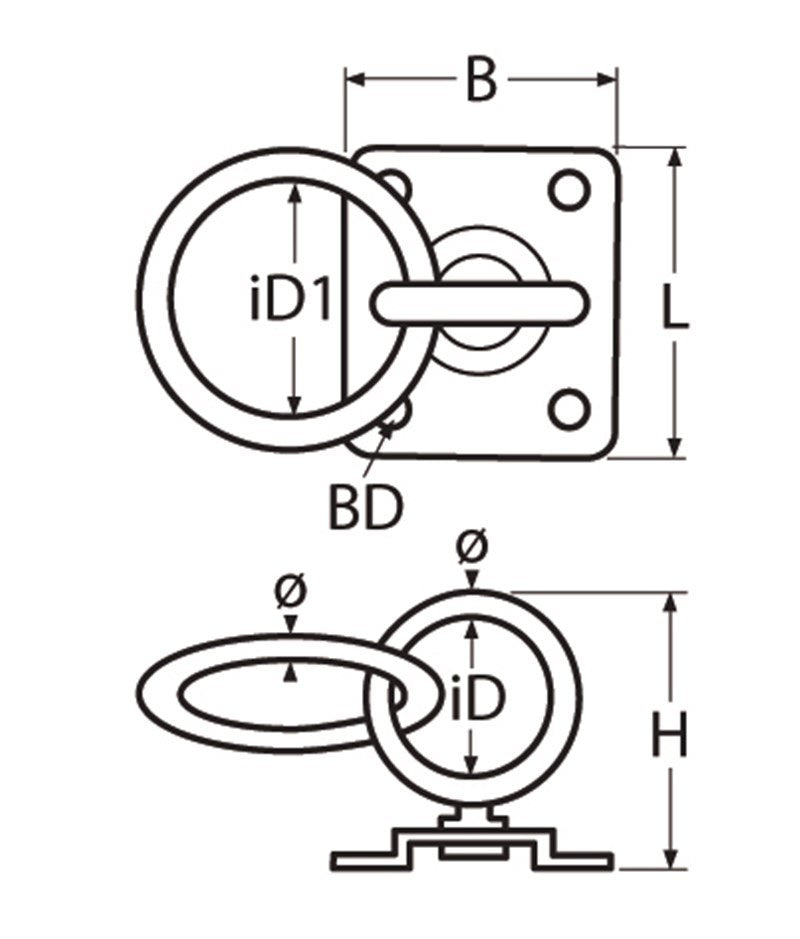 Marinetech Warteloog met Ring 5mm