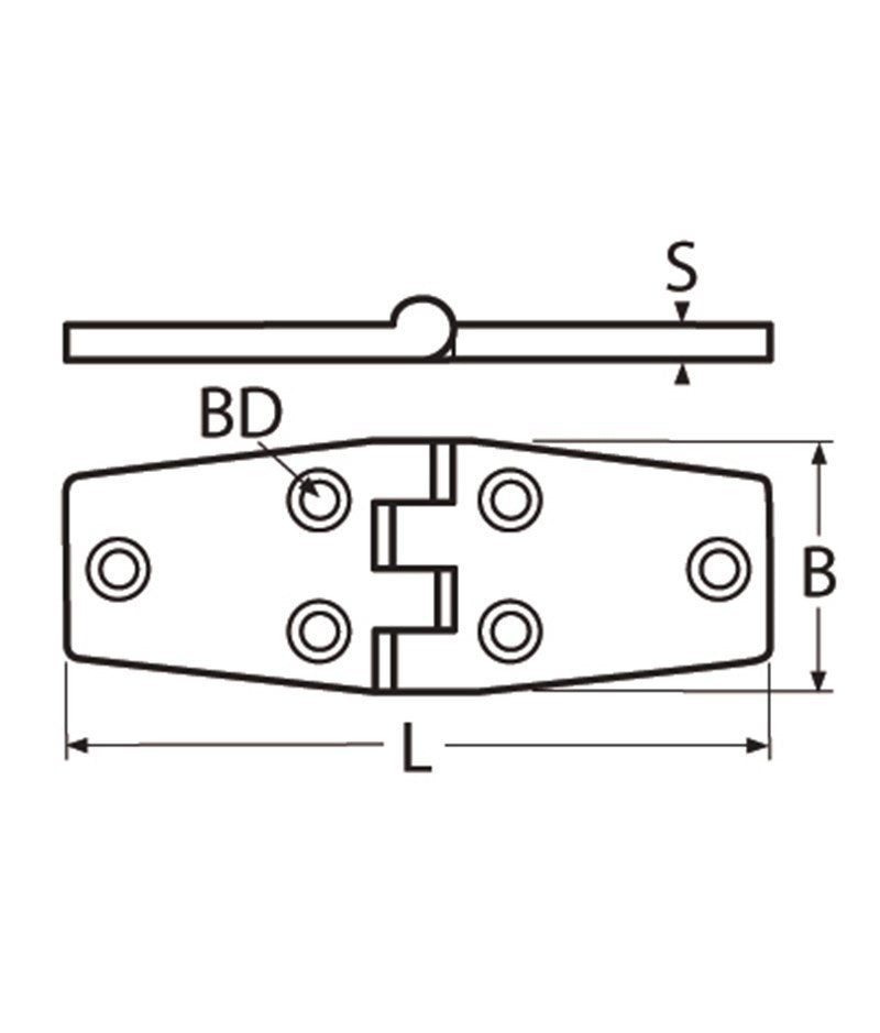 Marinetech Deurscharnier 76 mm