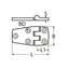 Marinetech Deurscharnier 76x38 mm