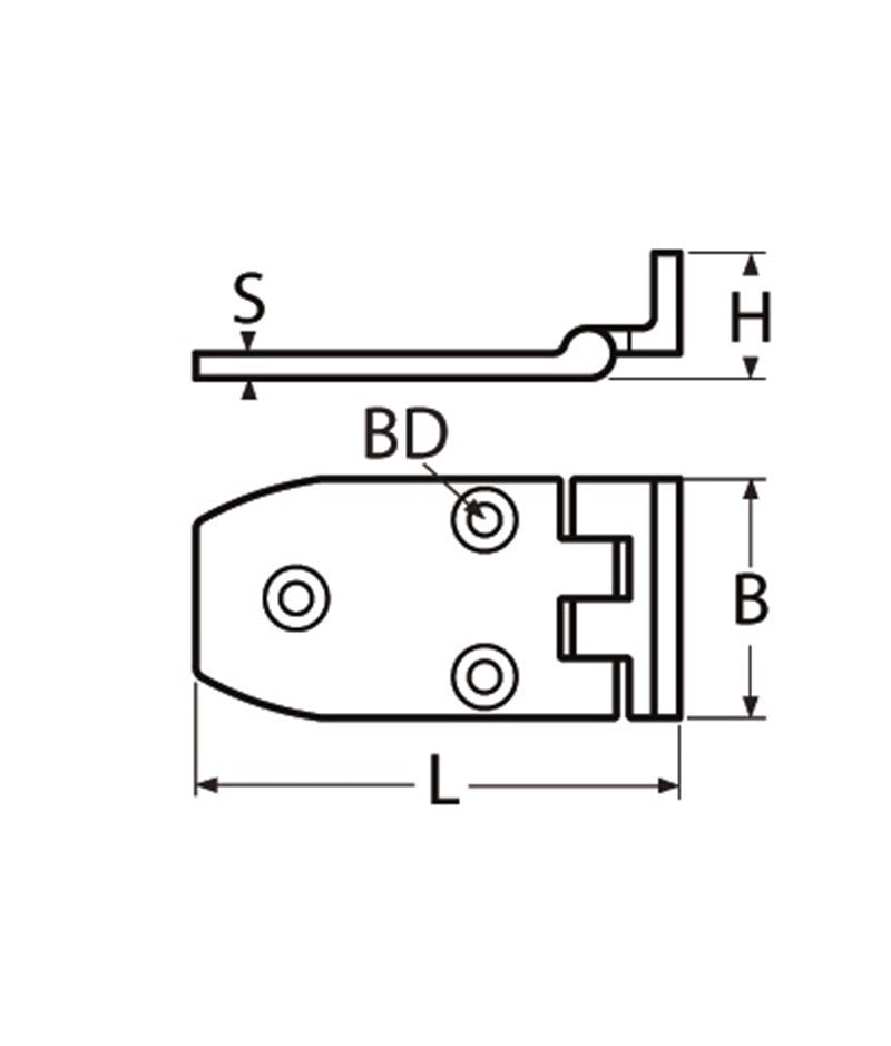 Marinetech Verzetscharnier 70x38 mm
