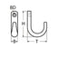 Marinetech Kledinghaak 30x25 mm