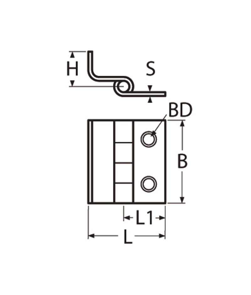 Marinetech Verzetscharnier 35x38 mm