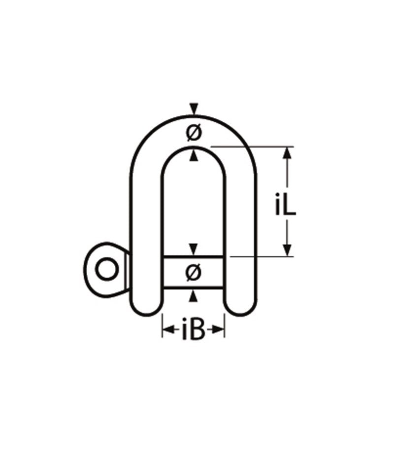 Marinetech D-Sluiting Kort 6mm