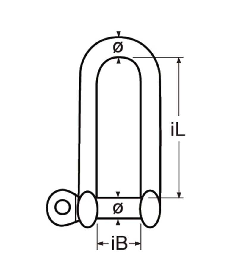 Marinetech D-Sluiting Lang 8mm