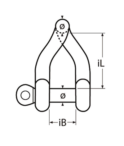 Marinetech D-Sluiting Gedraaid 12mm