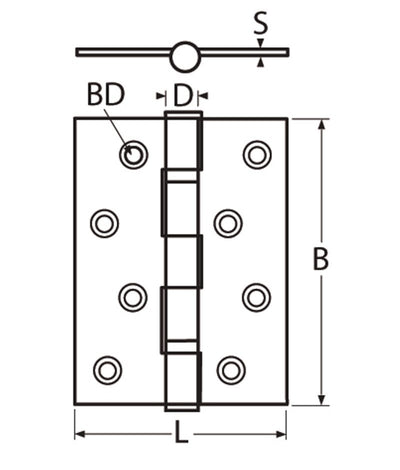Marinetech Scharnier 100x96x3 mm
