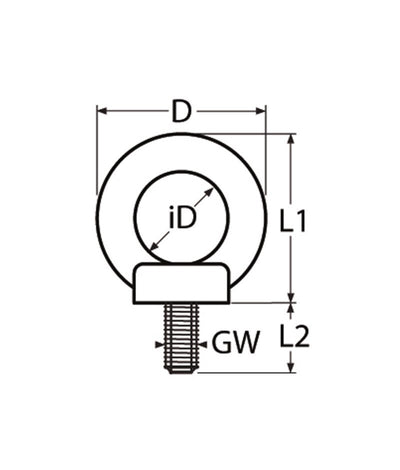 Marinetech Oogschroef Gesmeed M10