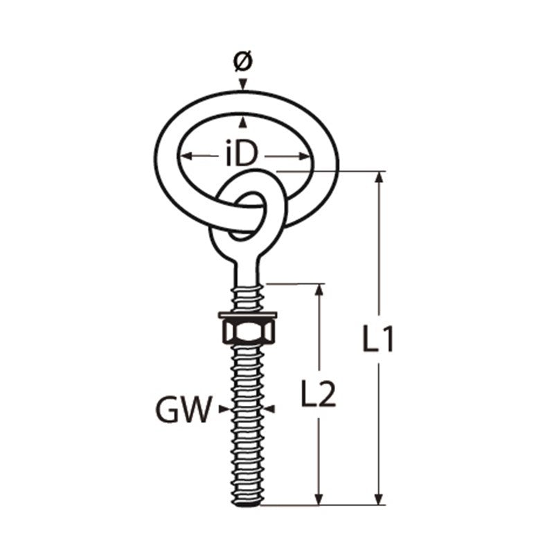 Marinetech Oogbout M8x100